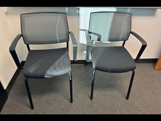 Black Mesh Back Office Guest Chairs – Set of 2