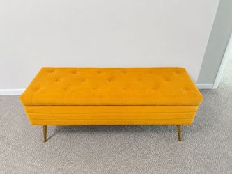Mustard yellow storage bench
