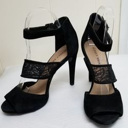 Black Lace High Heels Sz 8