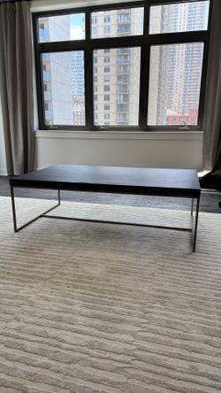 Room and Board Black wood and Iron coffee table