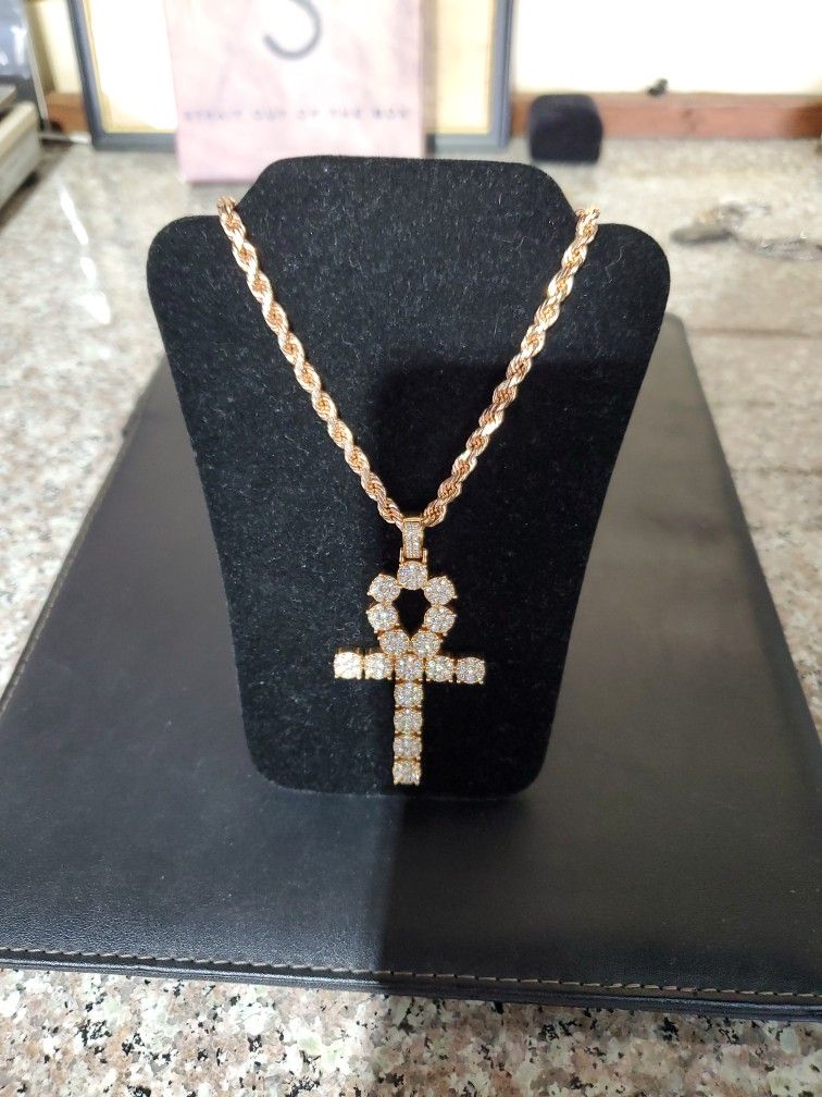 King Johnny Ankh Diamond Necklace