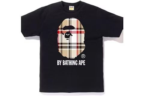 Black Burberry Bape T-Shirt Size M