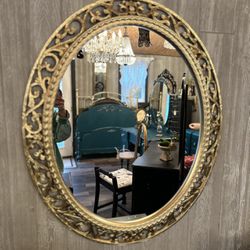 Vintage Large Gold Oval  Syrocco Mirror 