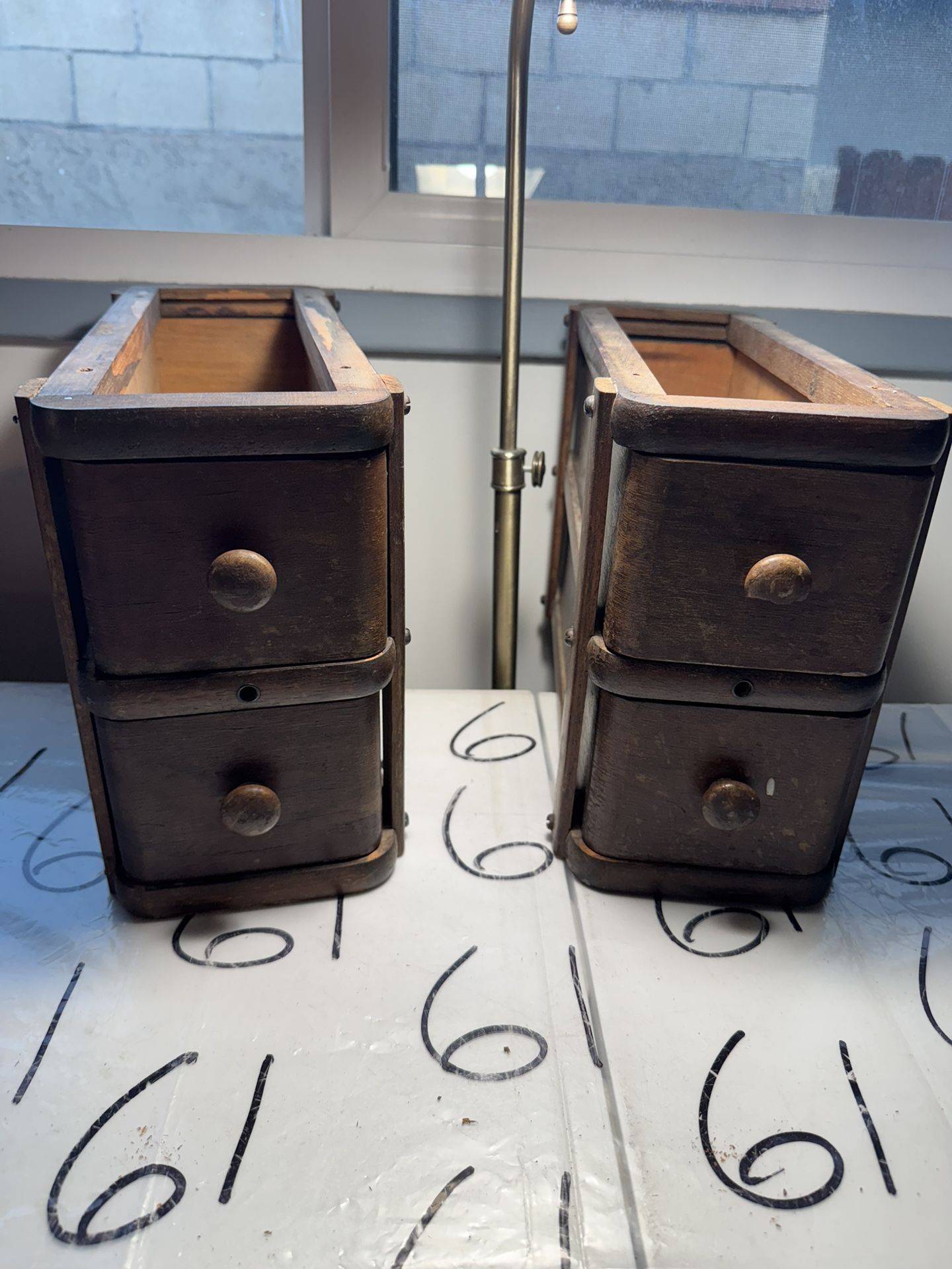 Singer, vintage sewing machine drawers Double