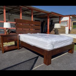 Queen Bed Frame With Nightstand