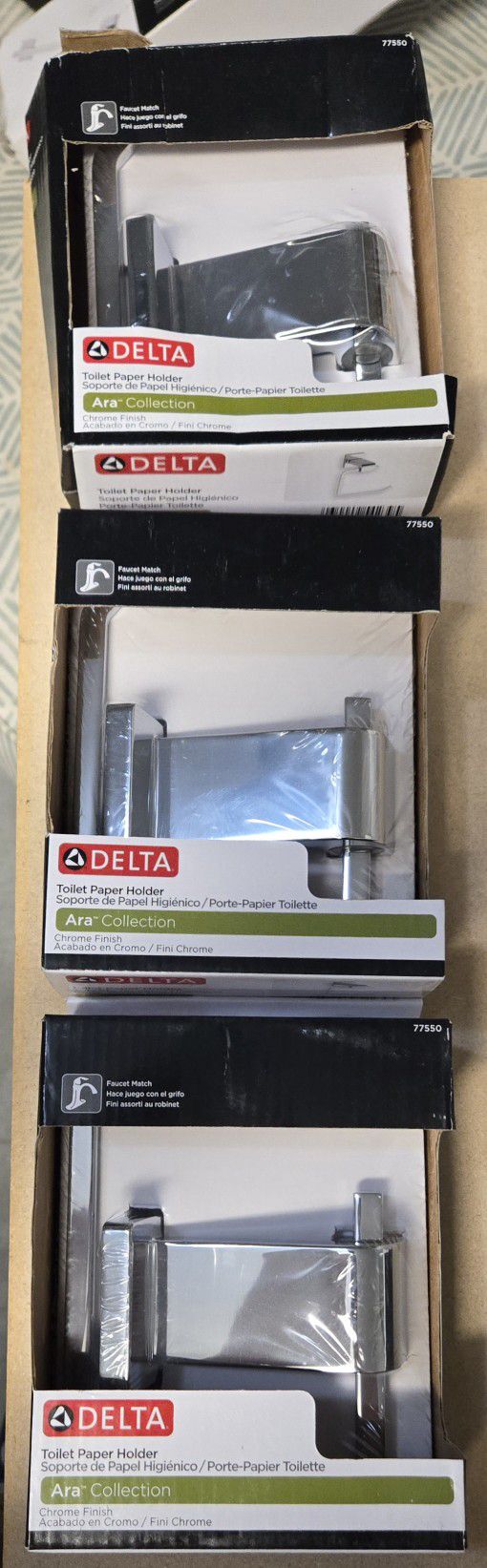 DELTA ARA SINGLE TOILET PAPER HOLDER POLISHED CHROME BRAND NEW IN BOX