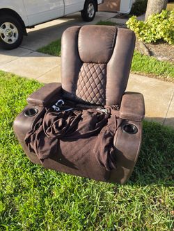 FREE Brown Recliner Chair with Cup Holders