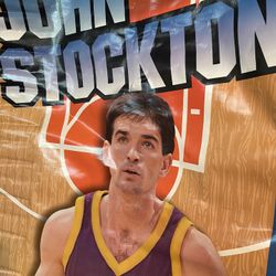 Retro Little Caesar’s Poster.. John Stockton .. 1996