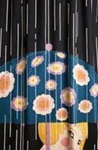 Fabric Shower Curtain Girl Rain Umbrella Retro Black Urban Outfitters