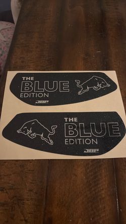 Battery decal with chrome and sparkle on it redbull blue edition