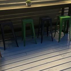 Bar Stools Navy And Lime Green 
