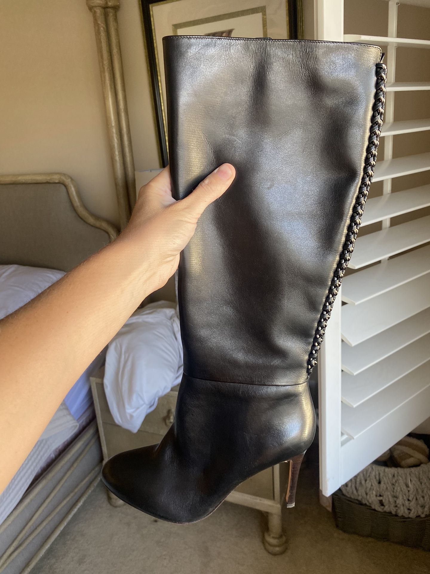 Coach Black Leather Knee High Boots