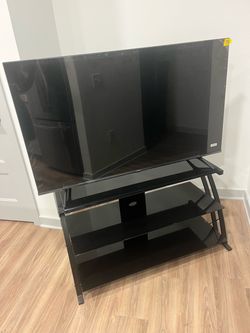 Black Glass TV Stand