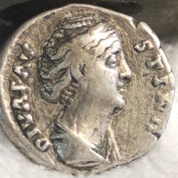 #575 Silver Faustina Roman Empire Ancient Coin 