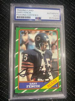 Gary Fencik Signed 1986 Topps #28 PSA Chicago Bears
