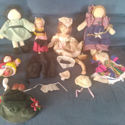 3 nice Vintage rag dolls, all 3 In excellent condition