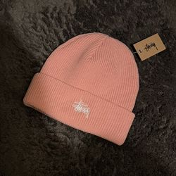 Pink Stussy Beanie