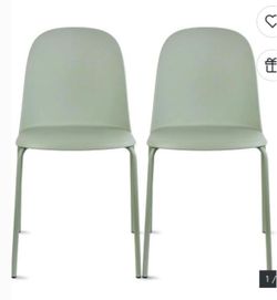 Set of 2 Aloe Green Dining Chairs