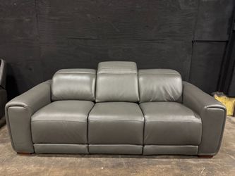Leather Recliner Sofa w/Headrest