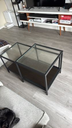 Black and glass ikea coffee table for sale