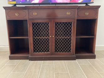 Vintage all wood console tv stand chest dresser