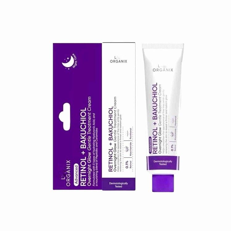 LUXE ORGANIX Retinol Bakuchiol Overnight Glow Gentle Treatment Cream 30g