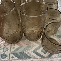 Glass Cup Set of 14, brown