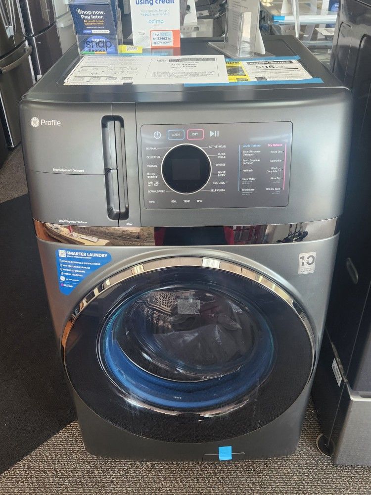 Profile 4.8 cu ft. Smart Ultra Fast Electric Washer & Dryer Combo in Carbon Graphite with Ventless Heat Pump Technology