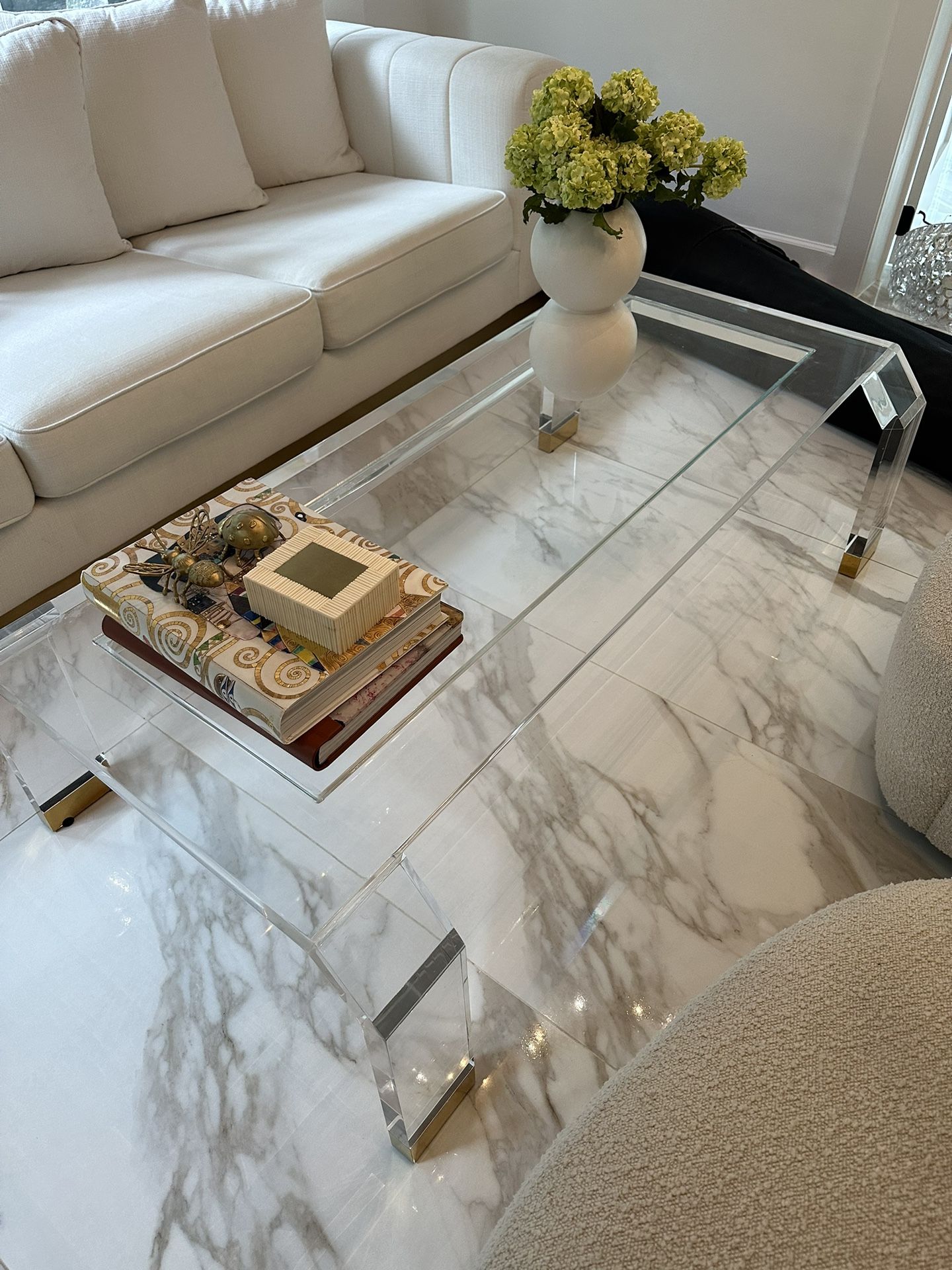 Glass/lucite Coffee Table