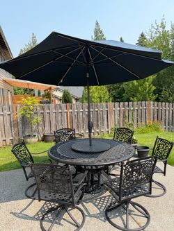 🌞 Costco Cast Aluminum Patio Dining Set – 7 Piece – Great Condition – $1,000 OBO