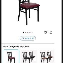 Flash Furniture HERCULES Series Black Vertical Back Metal Restaurant Chair - Burgundy Vinyl Seat