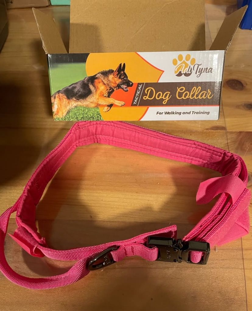 Large Pink Tactical Dog Collar