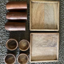 Wooden Plates, Bowls And Cups