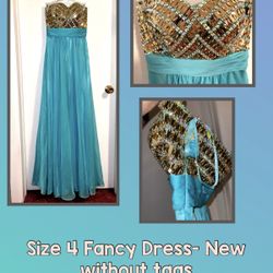 💙Size 4 Fancy sequin Dress New Without Tags💙 Royal Queen Collection