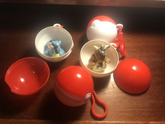 Pokémon figures with poke balls