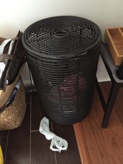 Wooden laundry basket