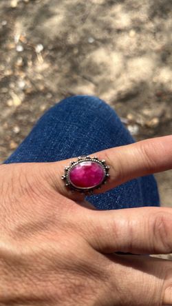 925 silver natural ruby size 7”
