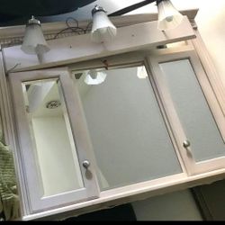 $1,900😱40” Vanity Medicine Cabinet Large Beveled Mirror vintage