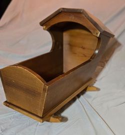 Vintage Wooden Doll Cradle