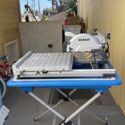 Used Kobalt 10 Amp 7 In Blade Wet Sliding Table Tile Saw With Stand