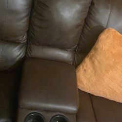 Brown Leather Sofa 