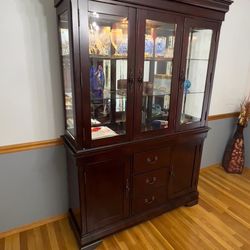 China Cabinet- $99 —-2 Pieces- Top And Bottom 
