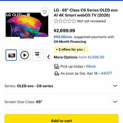 LG C6 Series OLED65C6P 65" 3D-Ready 2160p UHD OLED Internet TV