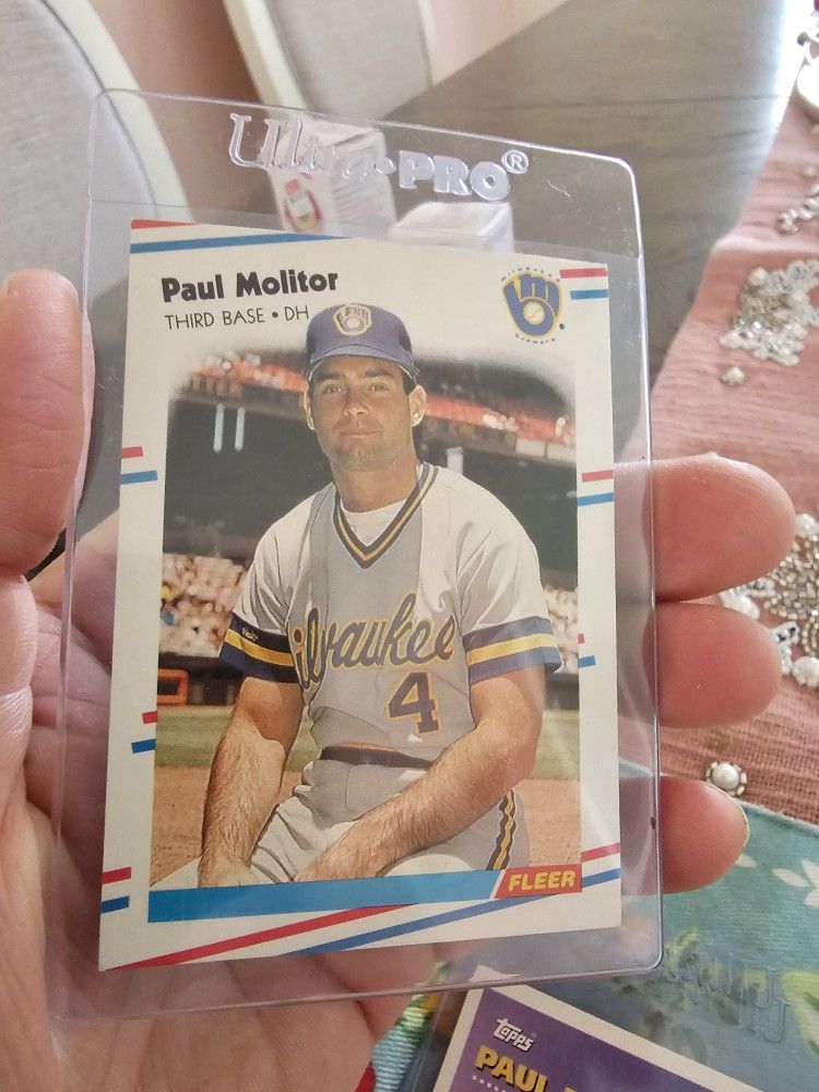 Paul Molitor Milwaukee Brewers '88 Fleer '88 Donruss Best Of Baseball '89 Fleer '90 Upper Deck '91 Fleer Baseball Cards