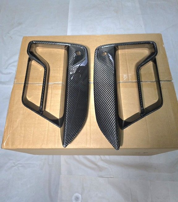 BMW F90 M5 Lci Front Bumper Foglight Bezel Real Dry Carbon Fiber for 2021-2023
