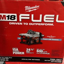 Milwaukee M18 Fuel 8-1/4” Table Saw W One Key Tool Only