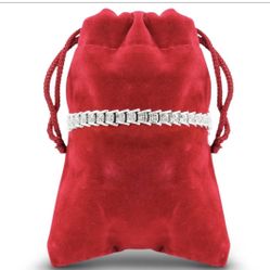 1 carat natural diamond bracelet on platinum overlay 