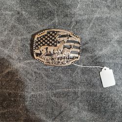 MONTANA SILVERSMITH Silver Tone Buck & Doe Belt Buckle