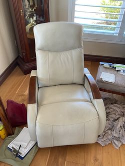 Recliners: Set of 2 BarcaLounger Leather Power Swivel Rocker Recliners