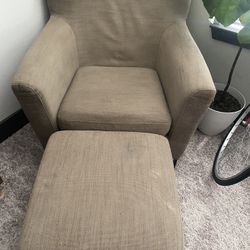 Olive Green Chair + Ottoman $40 OBO